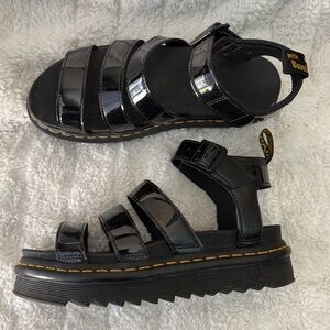 Black Patent Leather Blaire Dr. Martens sandals